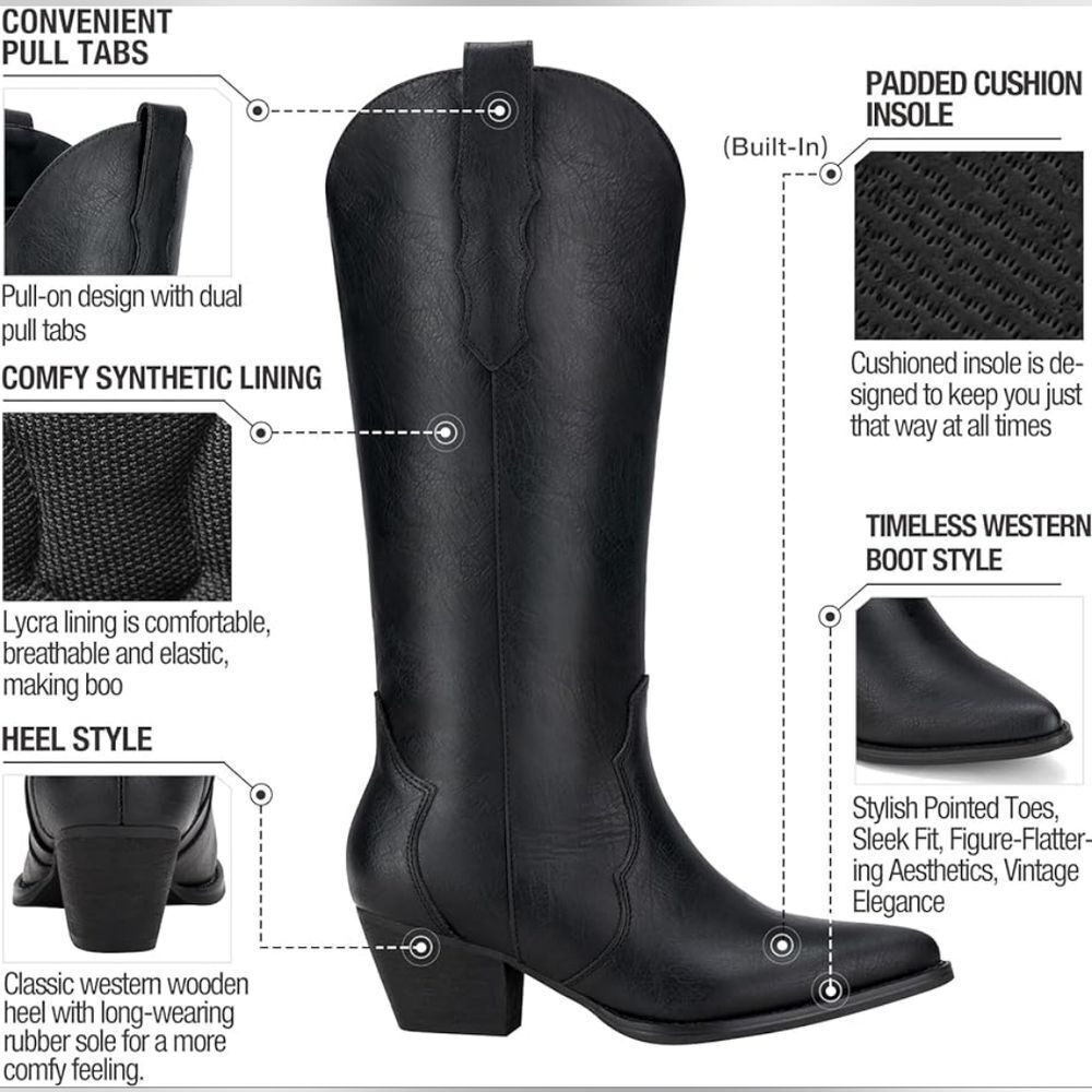 Black Knee Boots for Women